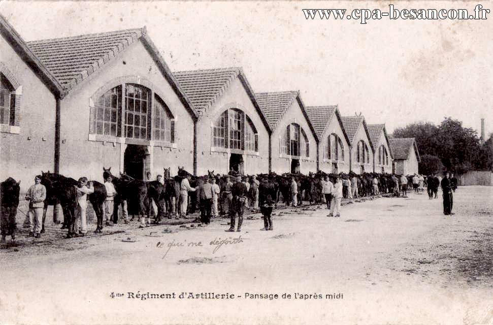 4me Régiment d Artillerie - Pansage de l après midi
